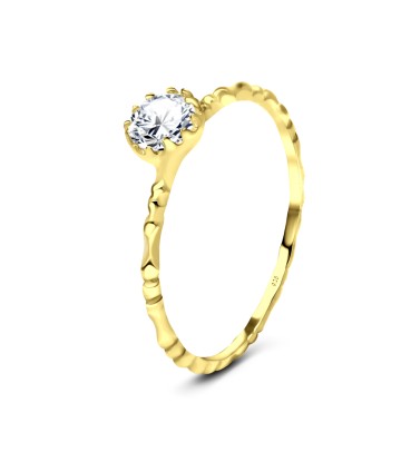 Gold Plated CZ Silver Rings NSR-2942-GP